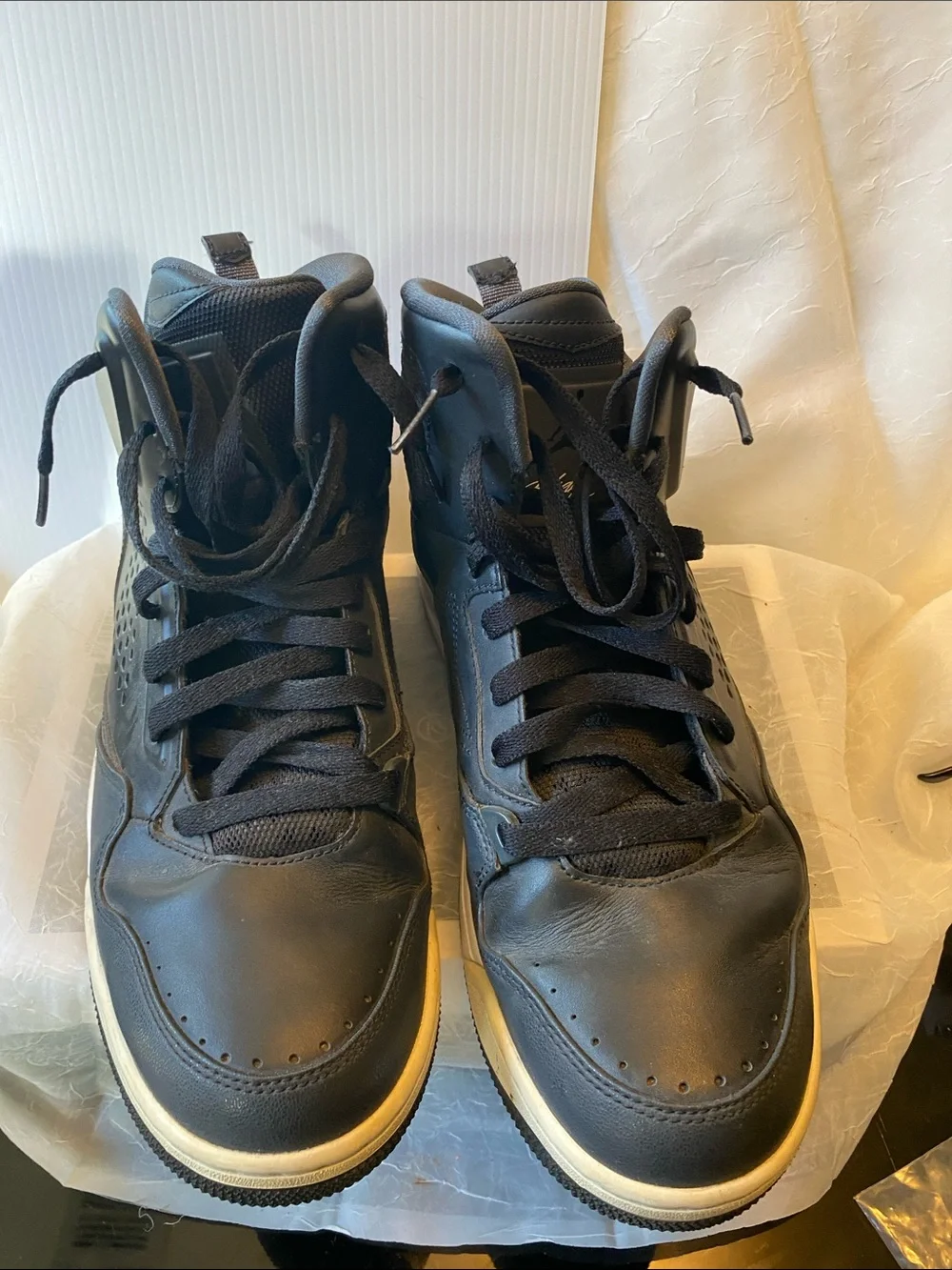 Jordan Black High-Top Sneakers with White Midsole